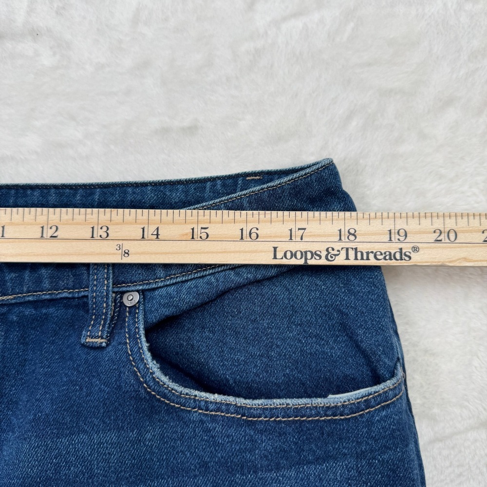 Lane Bryant Jeans Womens 14 Blue Boyfriend Capri Mid Rise Dark Wash Stretch - Picture 3 of 13